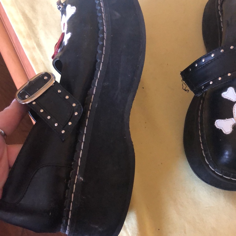Rare Vintage Demonia Emily-221 Skull Platform Mary Janes - Picture 7 of 14